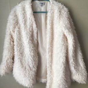 Trendy White Fur Coat